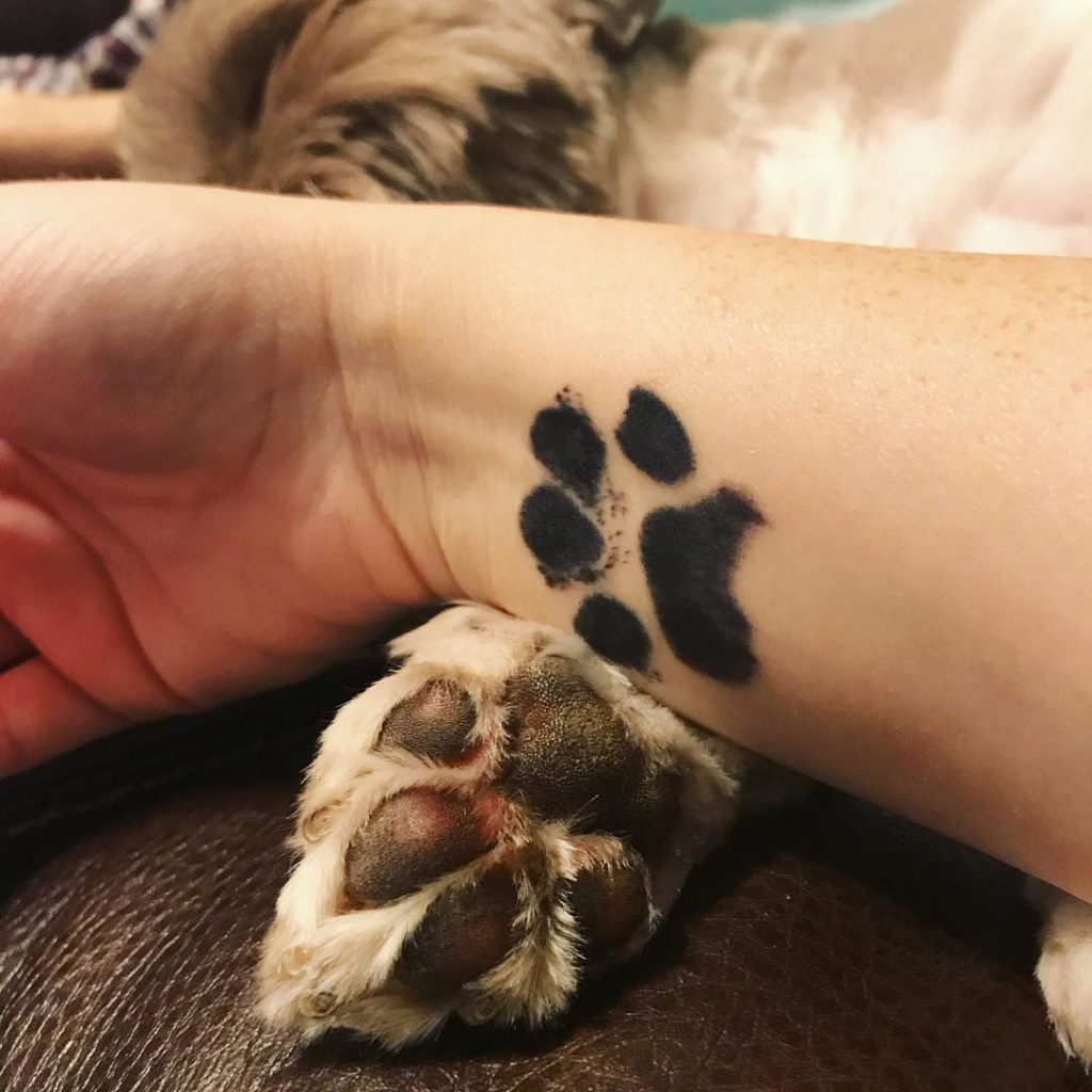 dog paw tattoo