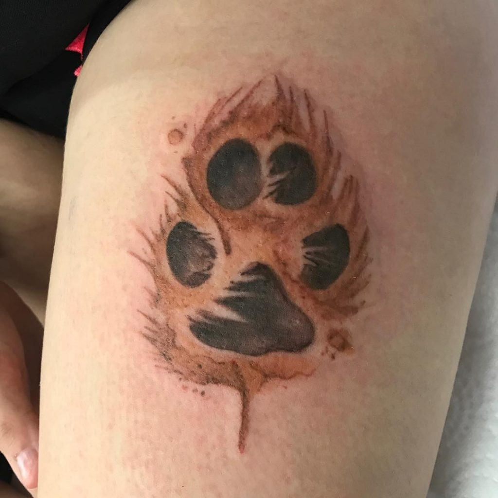 dog paw tattoo